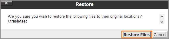 Restore Files Button