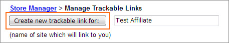 The Create new Trackable Link for: button.